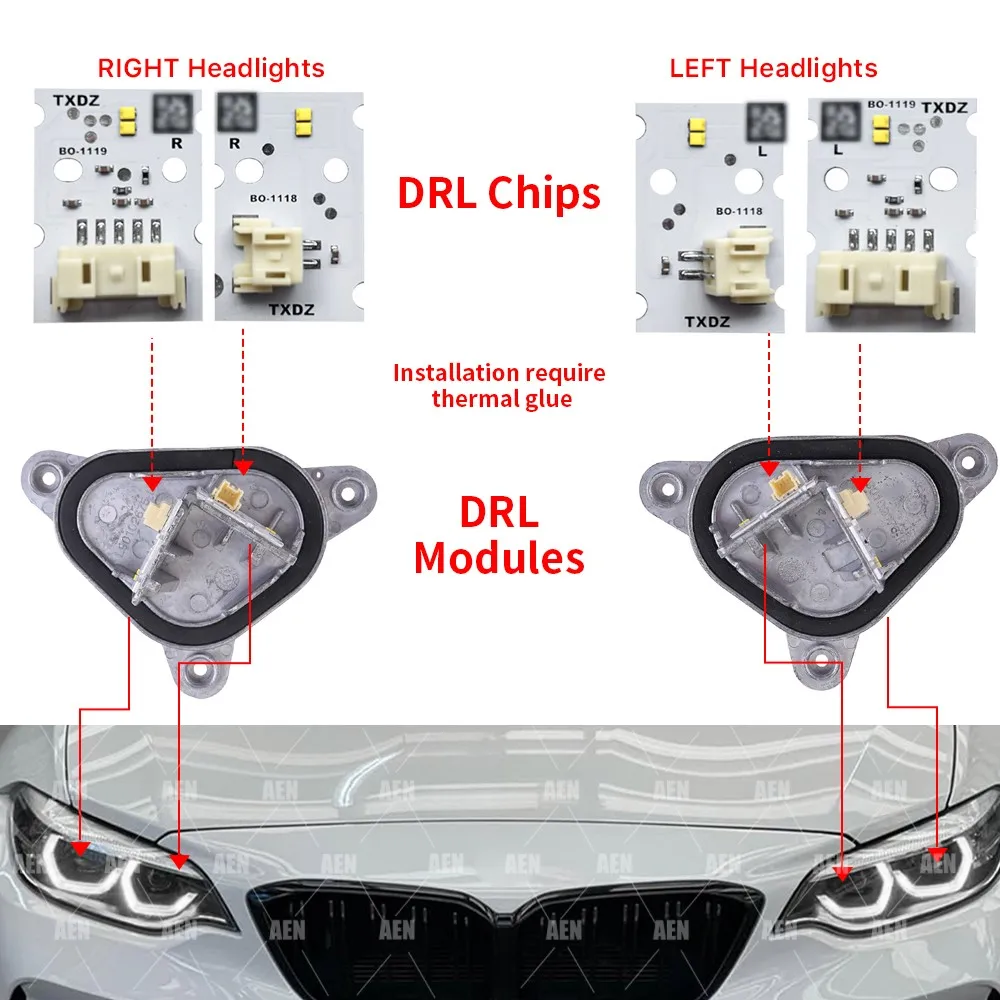 RGB Angel Eye DRL Boards For BMW 2 Series F22 F23 F87 M2 LCI M240i 230i 218i 220i 2018-2021 LED Headlight 63117494852