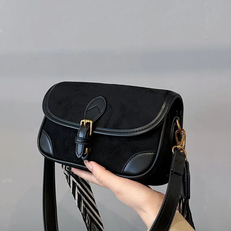 all-match Saddle bag advanced Crossbody bag Shoulder bag Western style online celebrity  fashion temperament Retro sense ins