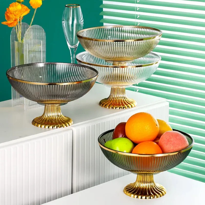 Elegant High Foot Basket Bowl - Includes Fruit Plate, Candy Plate, Snack Tray, Refreshment Tray, Dessert Plates, & Salad Bowl
