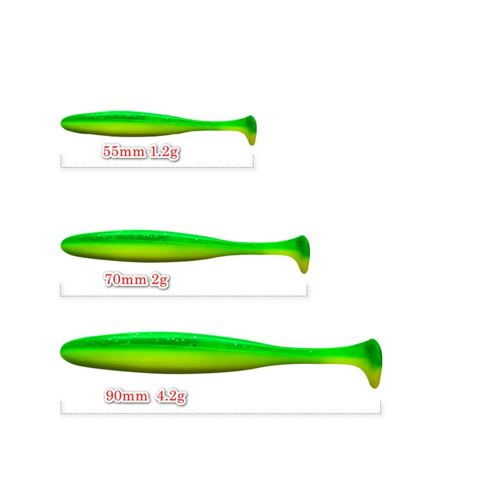 Angeln Locken 55mm 70mm 90mm T Schwanz Wurm Weichen Köder Jigging Wobbler Tackle Bass Hecht Künstliche silikon Swimbait – Detail 4
