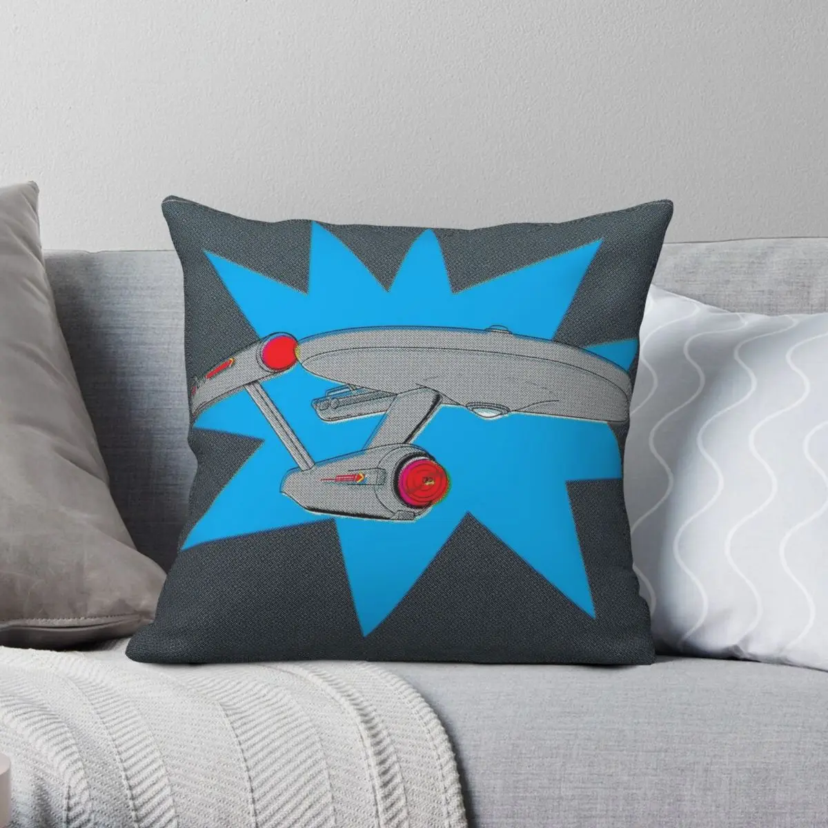 NCC 1701 USS Enterprise Pillowcase Polyester Linen Velvet Pattern Zip Decor Pillow Case Sofa Seater Cushion Cover 45x45