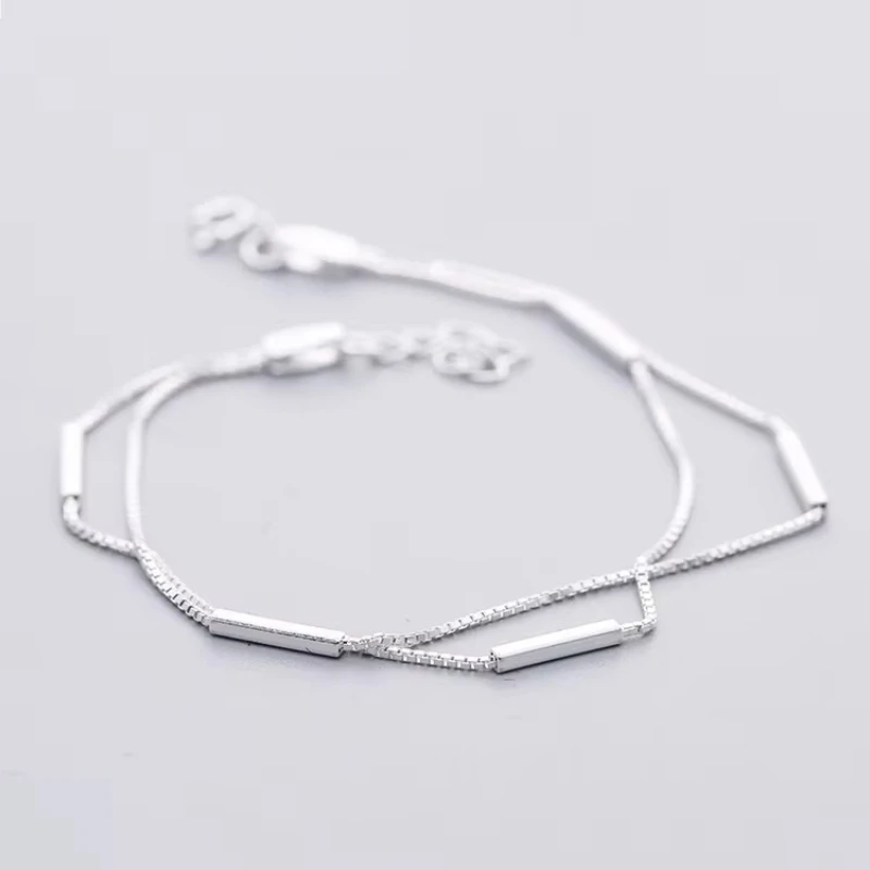 Personality New Art 925 Sterling Silver Jewelry Female Simple Geometrical line High-quality Popular Bracelet