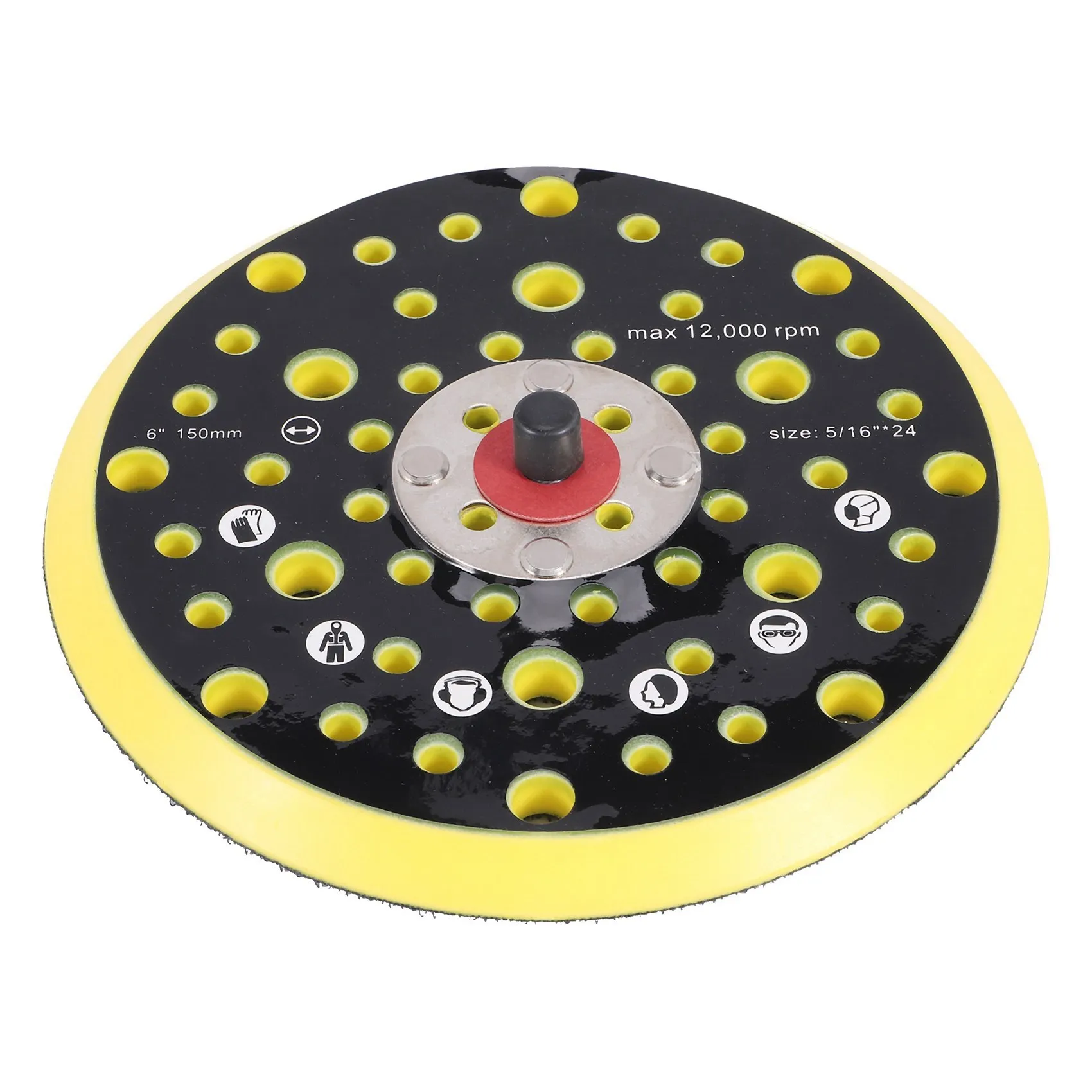AC88 150mm 5/16 Thread 52 Hole Random Orbital Sander Backing Pad, Medium Density Hook & Loop Pad for Mirka CEROS DEROS