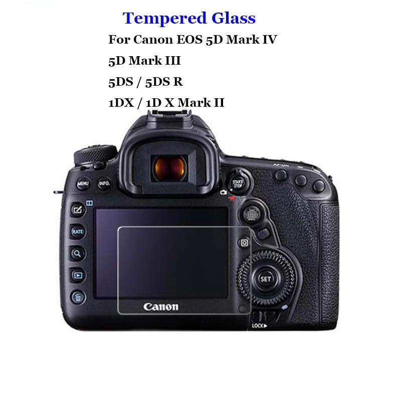 

Protector Film For Canon EOS 5D 1DX Mark III IV II 5D3 5D4 5DIII 5DIV 5DS R 5DSR 1DX2 1DXII Tempered Glass 9H Camera LCD Screen