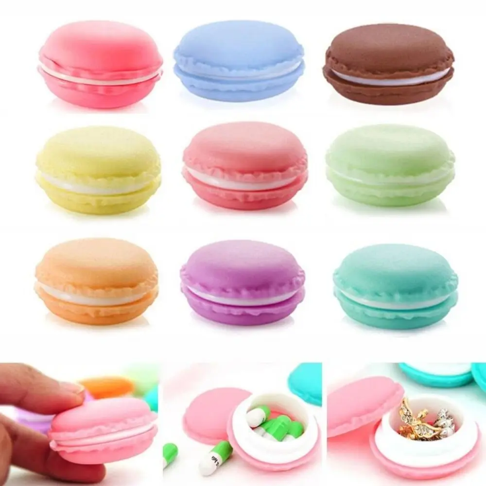Fashion Candy Color Macaron Jewelry Box Round Dust-proof Mini Storage Box Moisture-proof Cute Medicine Box Travel Tool