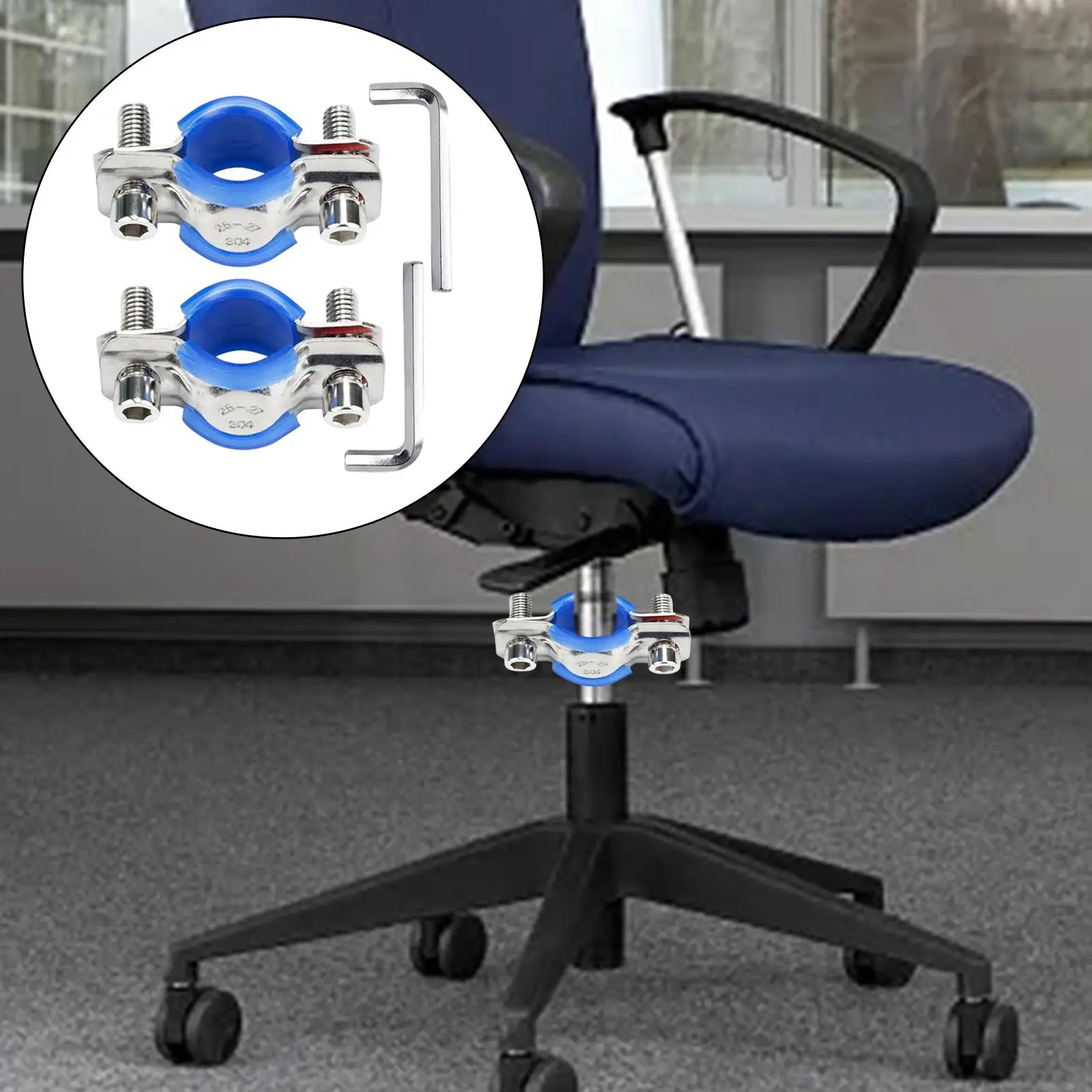 2 Pieces Fix Sinking Office Chair with Allen Wrench Adjustable Chair Height with Pad Support Office Chair Saver for Stop Sinking