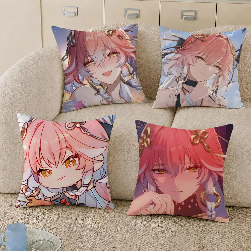 Game Changli Wuthering Waves Cushion Cover Decorative Pillowcase Soft Short Plush Cozy Durable Sofa Home Decor Items Gift