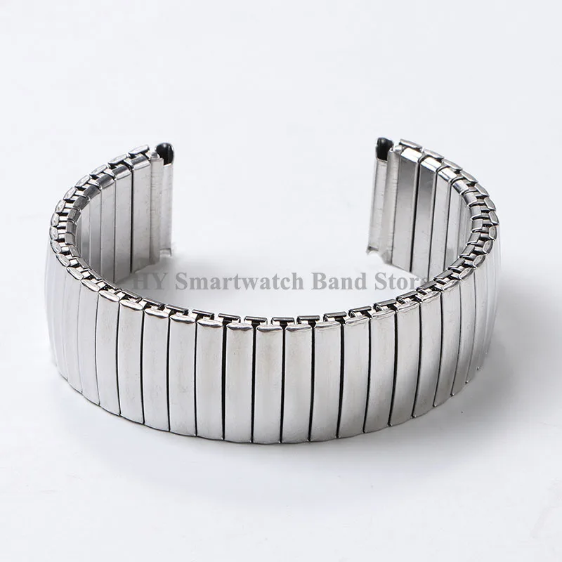 12mm 14mm 16mm 18mm 20mm 22mm Stainless Steel Elastic Watch Band Men Women Universal Bracelet Metal Expansion Strap Accessories