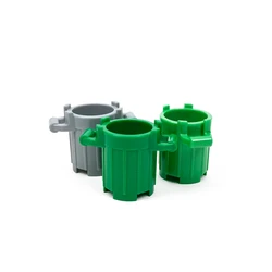 Rainbow Pig MOC Particles 2439 Container, Trash Can with 2 Cover Holders Building Blocks Parts Brand Kids DIY Educational Toys