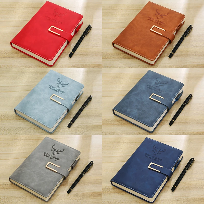 Simple Durable Thickened Business Notebook Leather Office Diary Notepad Stationery Student Class Lined Note Book