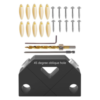 1set Dowel Jig Aluminum Alloy 45 Degree Pocket Hole Jig Kit For Woodworking Oblique Hole Locator Drill Guide