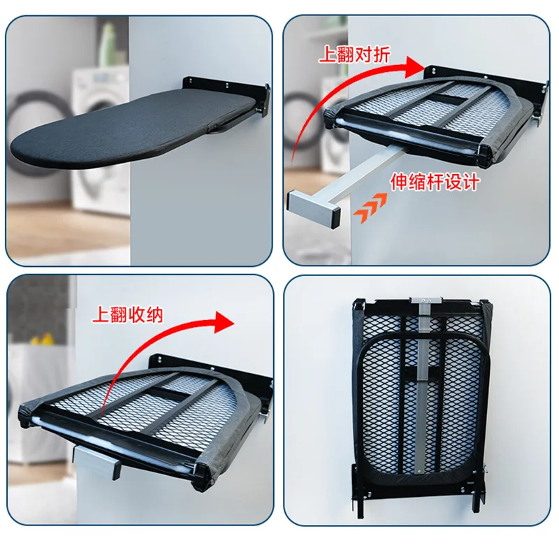 Wall Mount Foldable Ironing Board, Space Saving Design for Easy Storage in Closet Laundry Room, Home Use