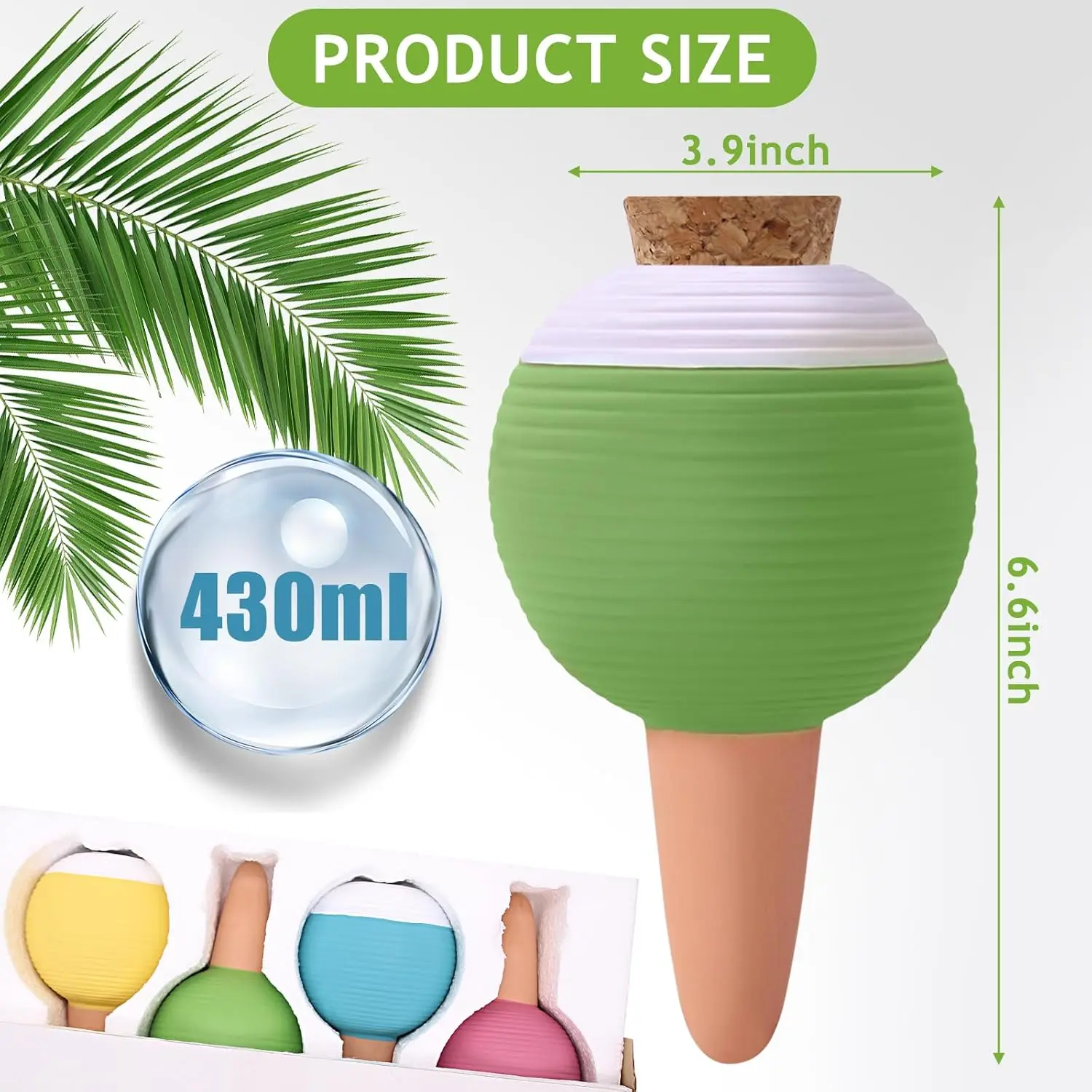 Terracotta Self-Watering Plant Watering Globes, Large Automatic Watering Stake Devices for Pots, Planters, Indoor, Outdoor