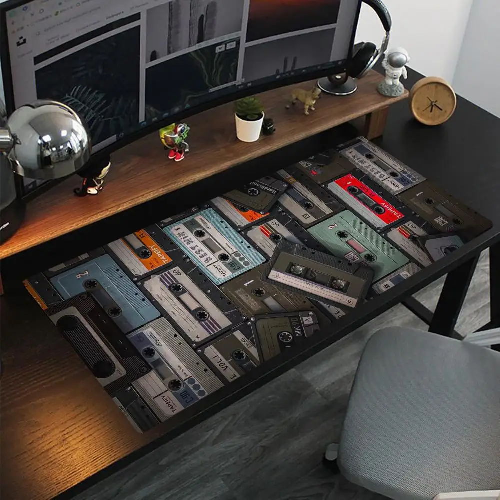 

Retro tapes・Nostalgic styleMouse Pad Oversized lock edge mouse pad for gaming computer keyboard and desk