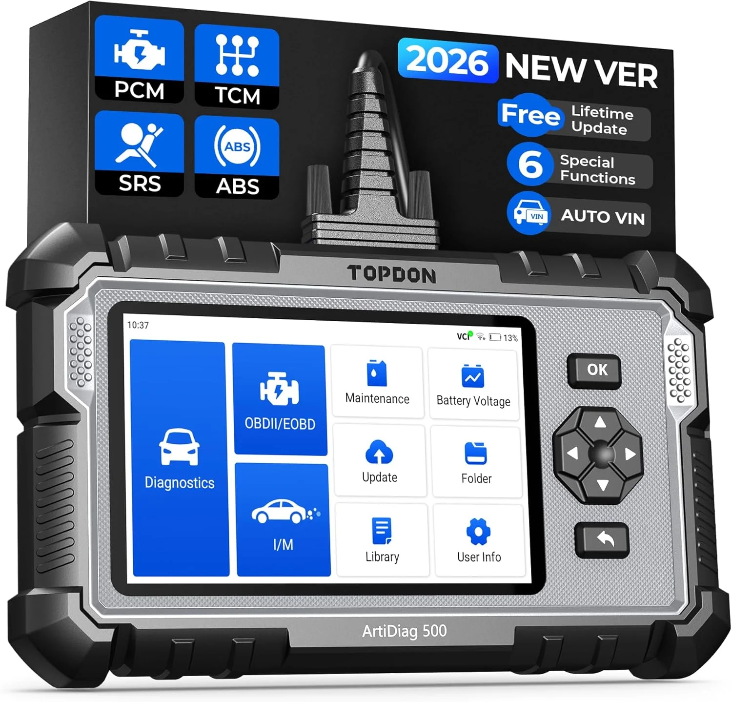 

TOPDON AD500 OBD2 Scanner Engine ABS SRS AT Diagnostic Tool 6 Reset Oil SAS TPMS EPB BMS Throttle Code Reader Free Update