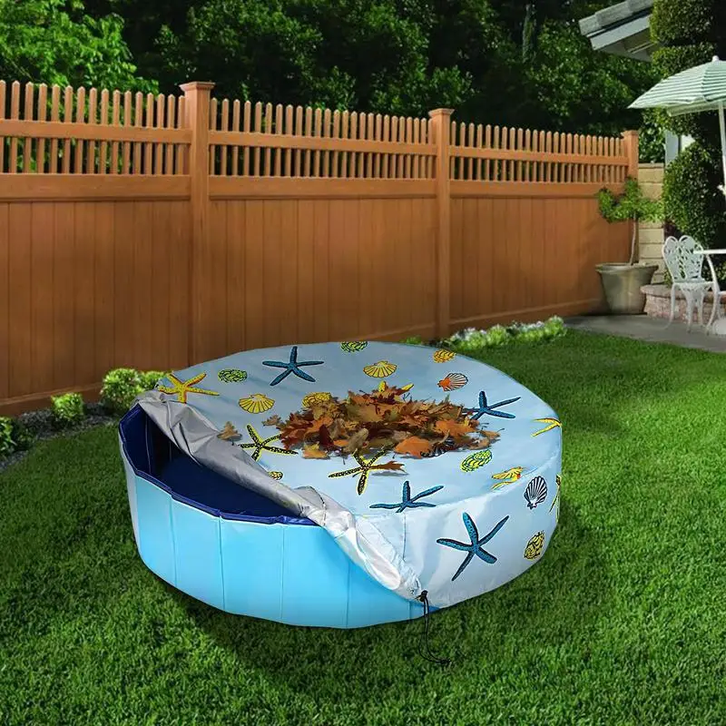 Foldable Pet Swimming Pool Cover Dog Swimming Pool Cover Pool Protective Cover With Drawstring Design For Furniture And Pool