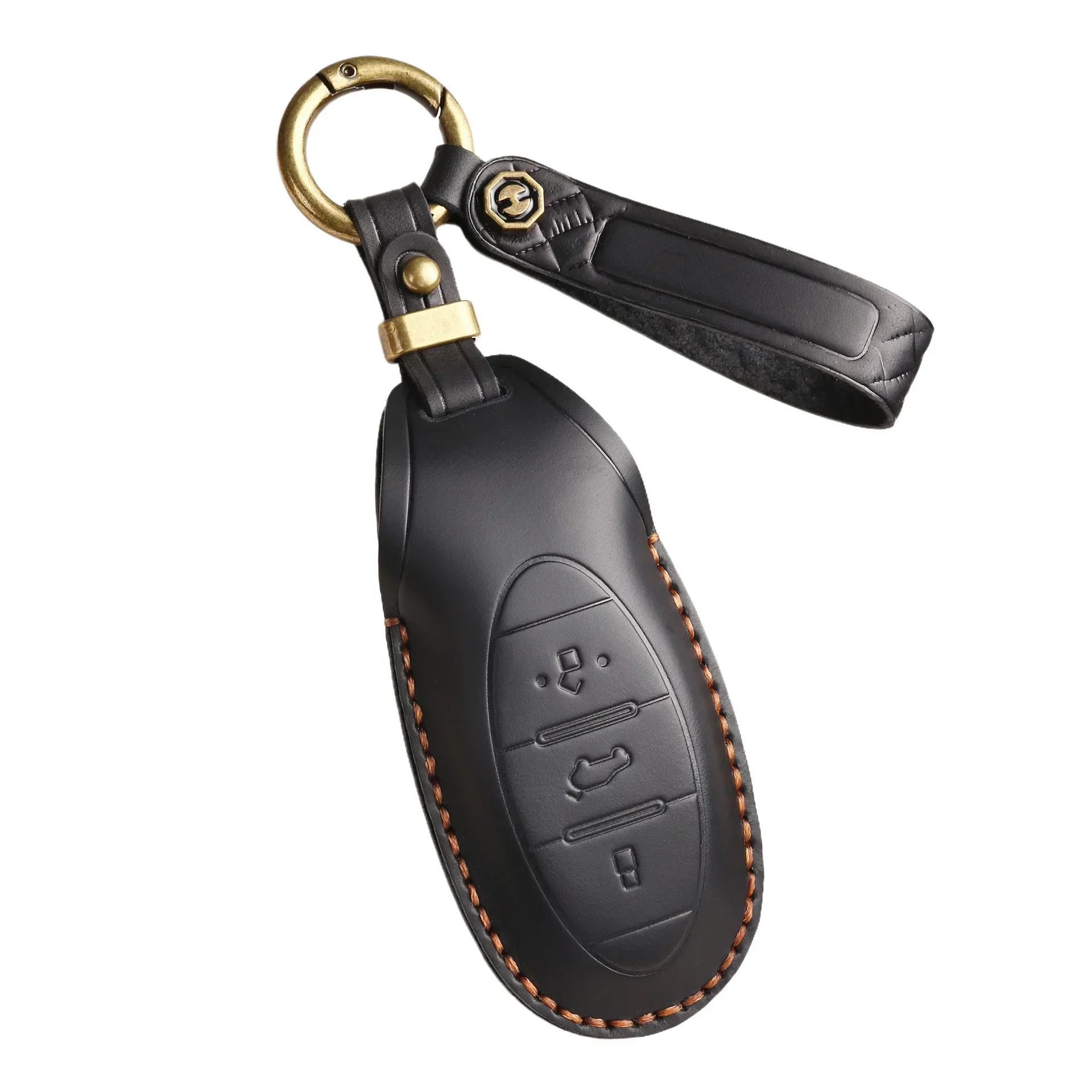 

Leather Car Key Case Cover Holder Keychain Shell for FAW Bestune Pentium T77 T33 T99 Phnom Penh Key Protector Shell