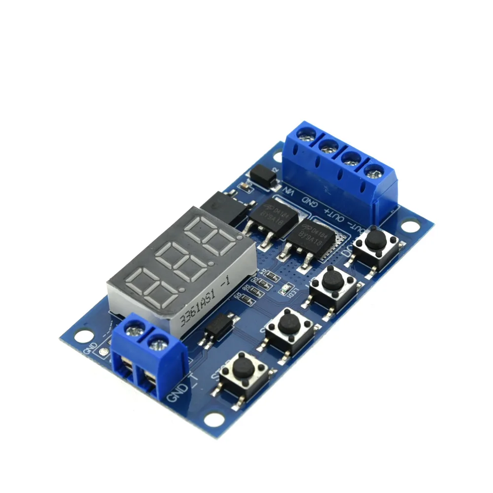 DC 5V-36V Dual MOS Time Delay Relay Trigger Cycle Timer LED Digital Display Timing Control Switch Module 15A 400W Board