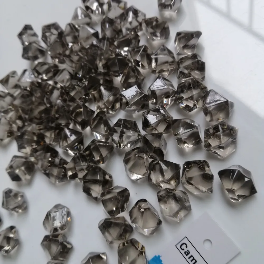 

Camal 100Pcs Clear Black Acrylic Stones Aquarium Crystal Ice Cube DIY Decor Vase Filler Landscape Pebble Fish Tank Home Ornament