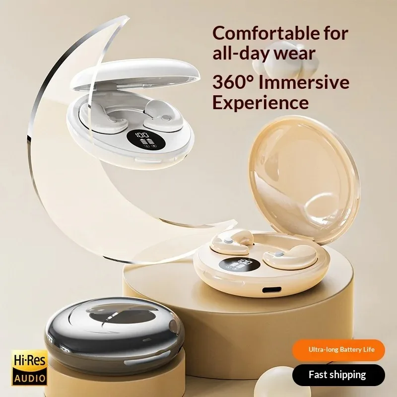 Ultra-Slim Sleep Earphones All-Day Comfort 360° Immersive Sound Hi-Res Audio Pressure-Free Side-Sleeping Instant Connect Daily