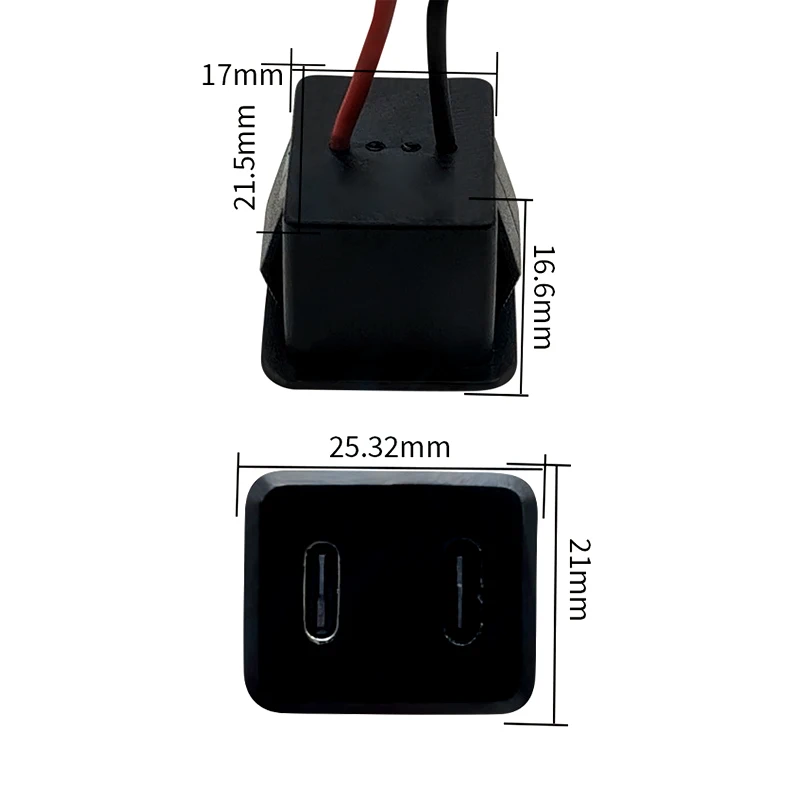 

Double layer USB female base type-c socket a female USB lamp charging socket power socket with cable connector
