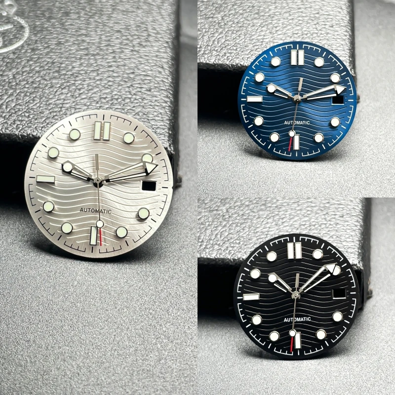 Green Glowing Circular Watch Dial Module - 31mm, Compatible with NH35 Automatic Movement, Watch Replacement Parts for DIY Mods