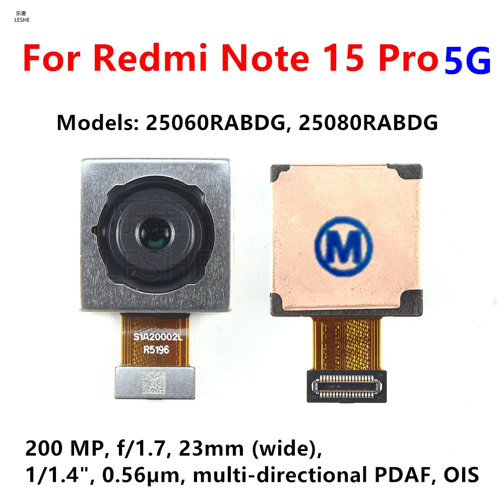 Cámara Trasera Gran Angular de 200MP para Xiaomi Redmi Note 15 Pro 5G, Cámara Principal Trasera, Cable Flexible de Repuesto para Smartphone