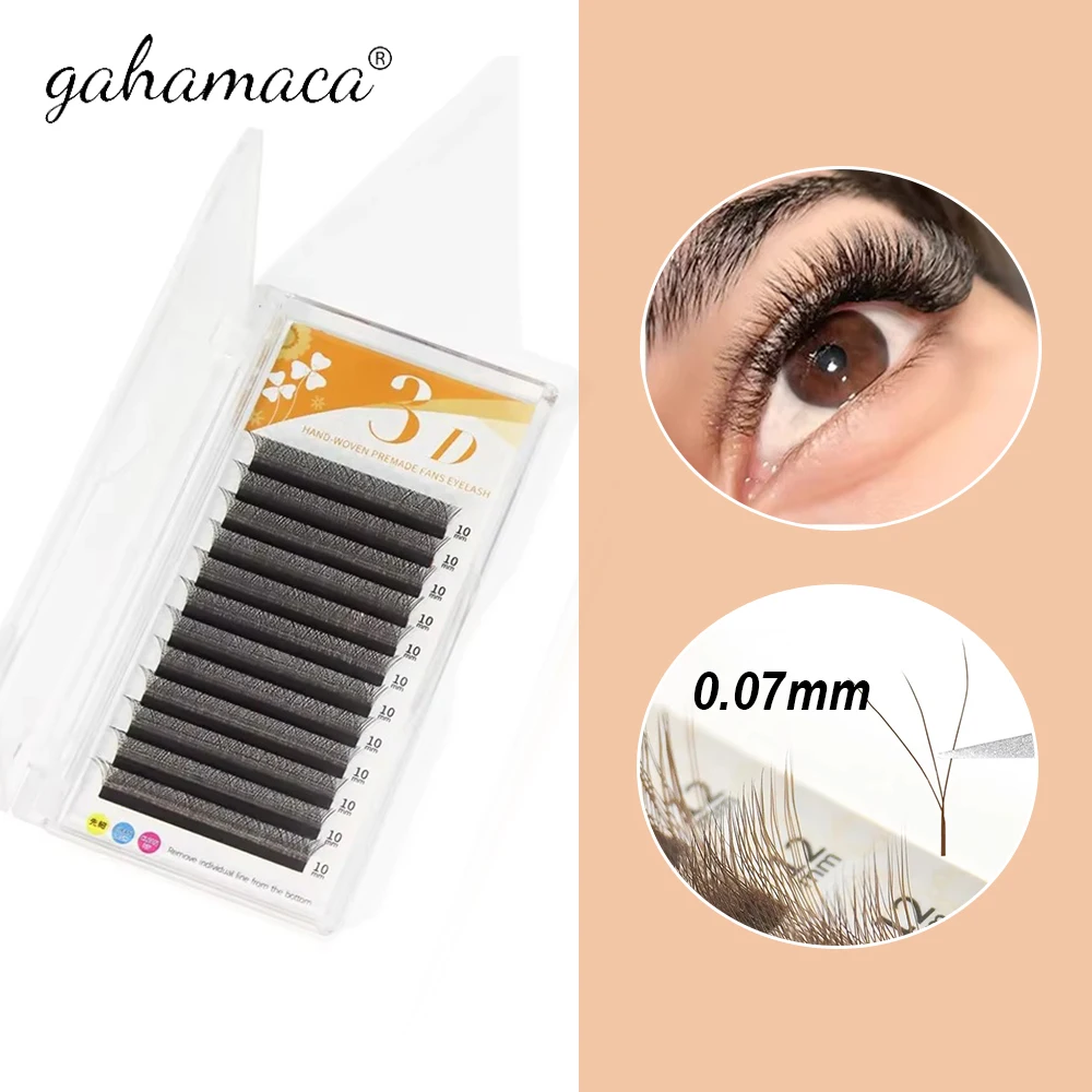 

GAHAMACA Eyelash Extension 0.07mm C/D/L/LU Curl Lashes W-Shape Natural Soft Premade Volume False Eyelashes Eyelashes Cosmetic ﻿