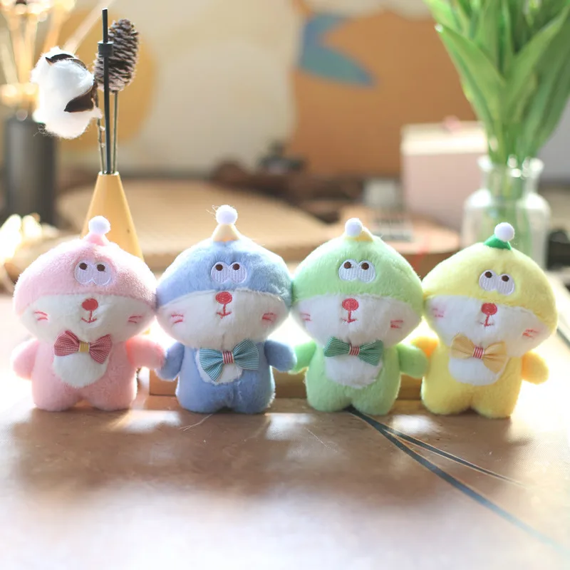 new cute bow cat pendant soft plush toy darling Kitten Toy Robot Cat Bag Pendant  funny Key chain doll  partner gift