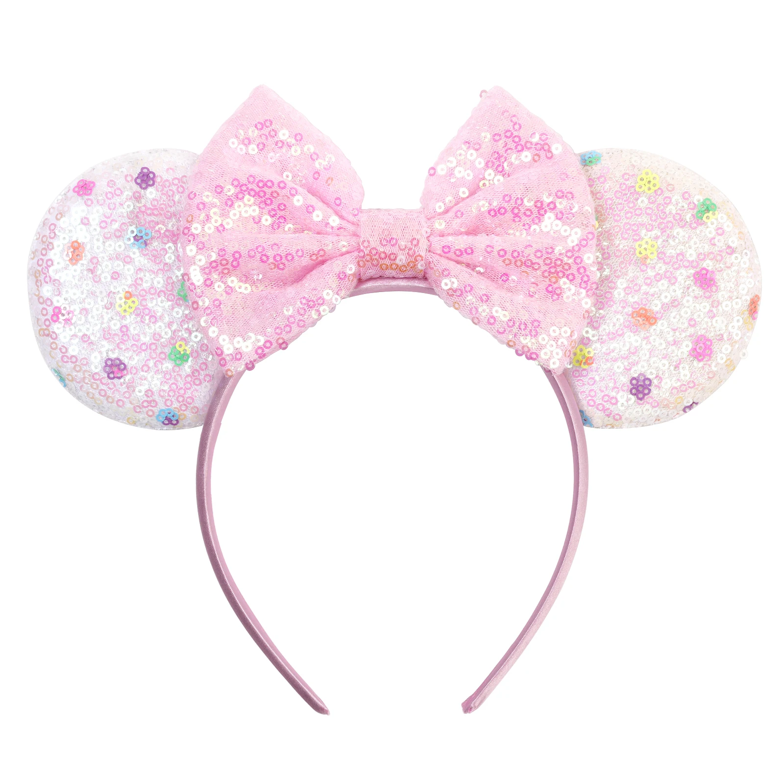 Maus-Stirnband mit Cartoon-Ohren und Pailletten-Schleifen für Frauen und Mädchen, Party-Cosplay-Haaraccessoires, Spielzeug und Geschenk für Kinder und Erwachsene