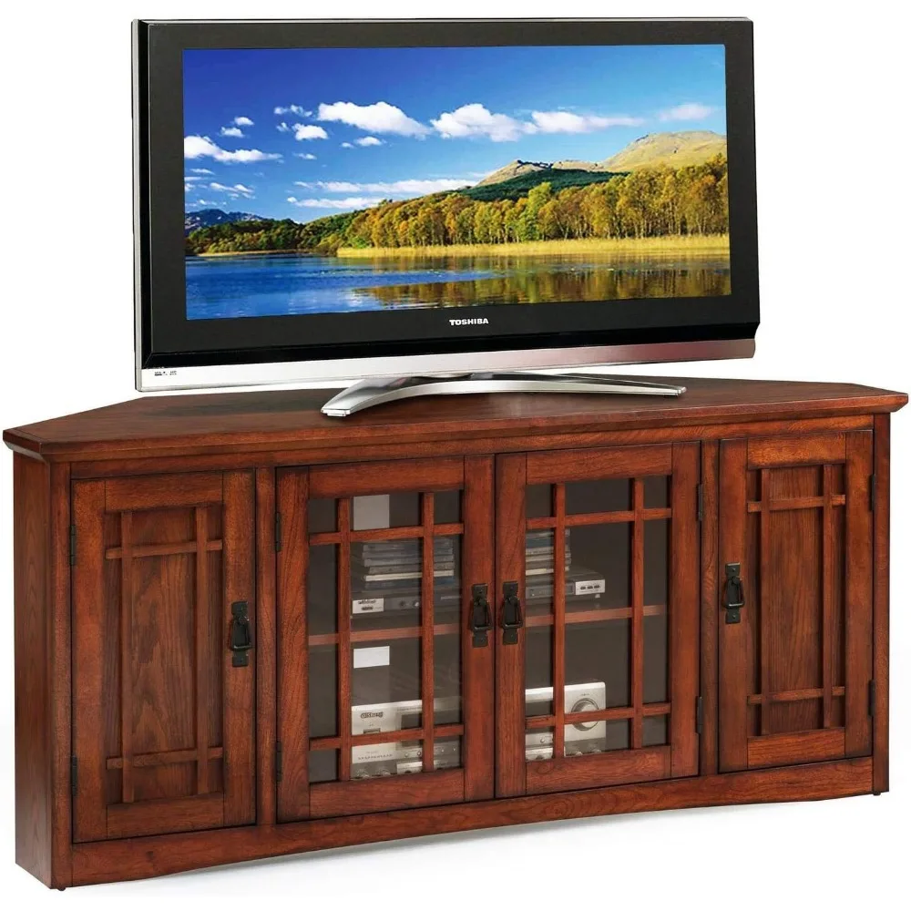 82386 Solid Wood Four Door Corner TV Stand For 60