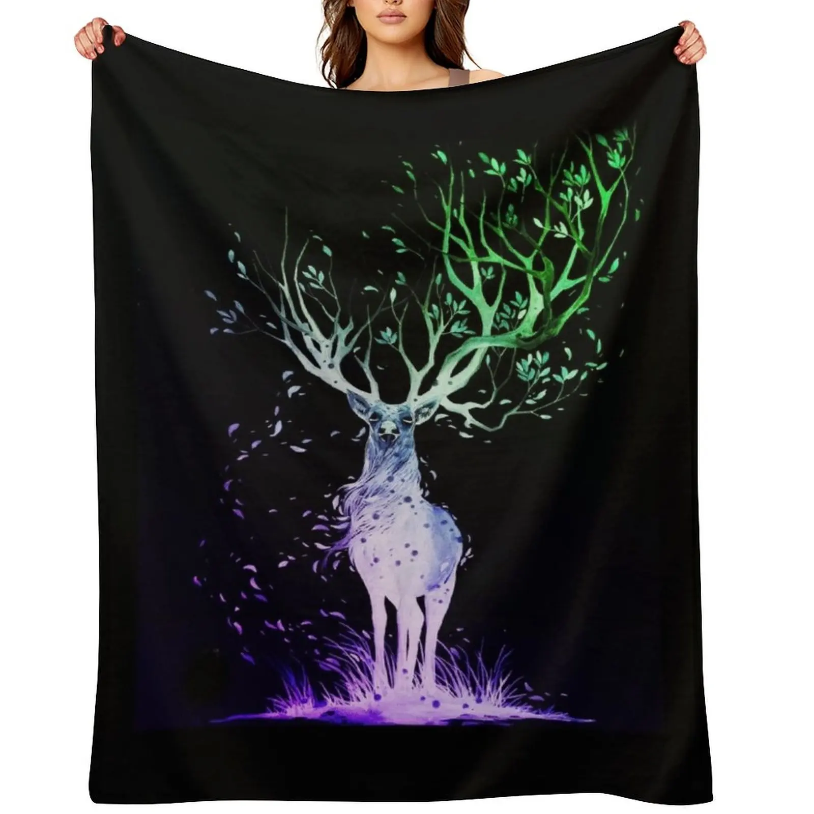 

Spiritual Deer - Tree Deer Throw Blanket Bed Fashionable christmas decoration Soft Big Decorative Throw Blankets