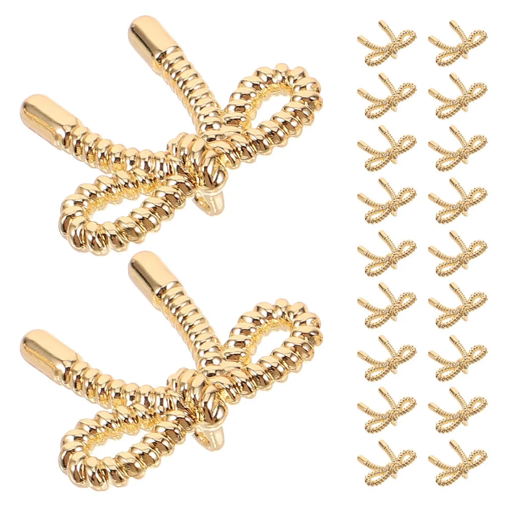 

20Pcs Bow Shape Buttons Metal Sewing Fasteners for Sweaters Jackets DIY Fashion Clothing Upgrades Craft Supplies 18Mm