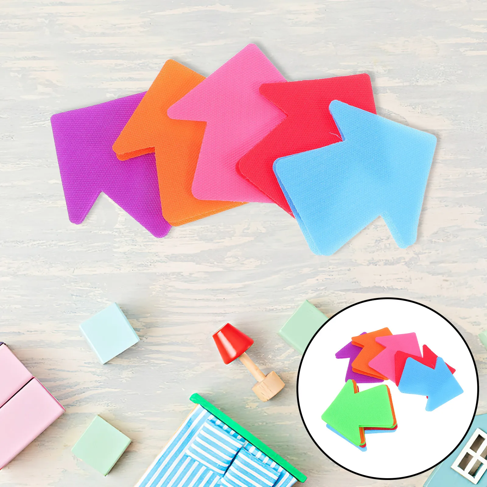 20Pcs Arrow Shape Carpet Markers Colorful Non-Slip Spot Markers for Classroom Educational Training Sports Yoga