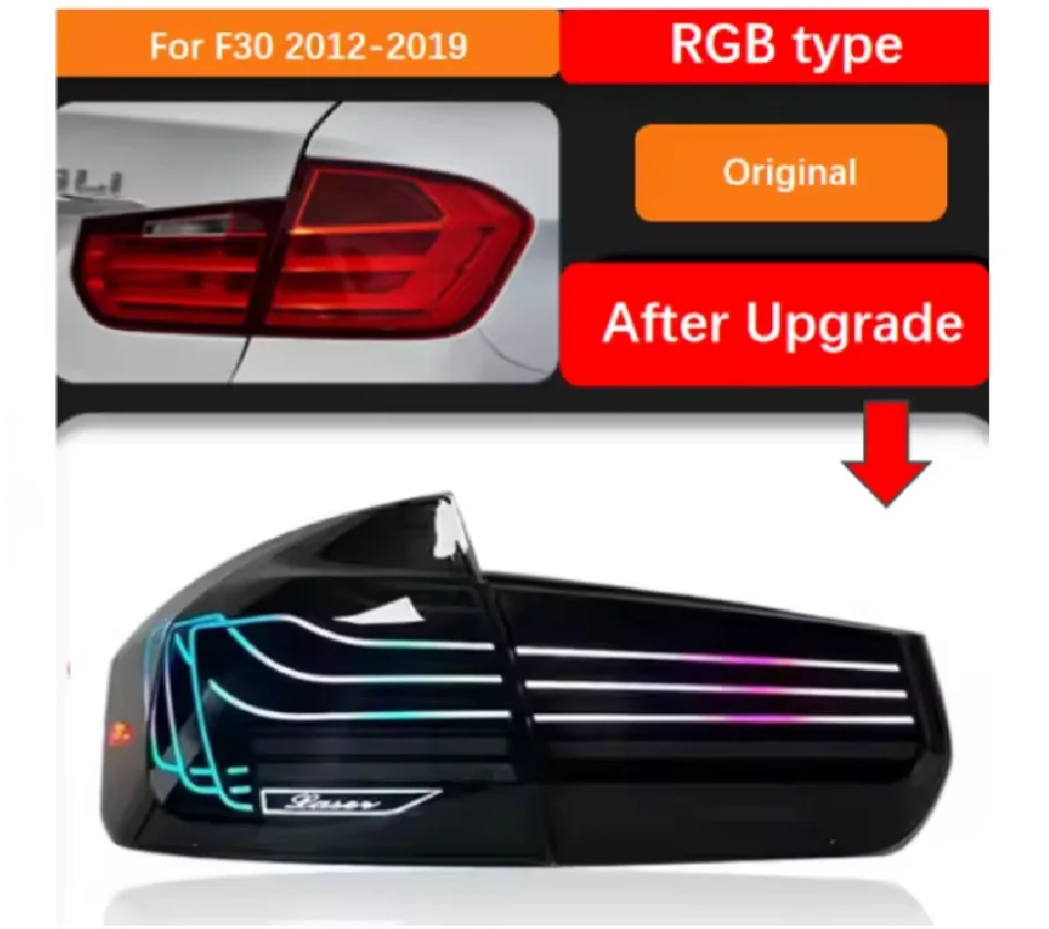 for BMW 3 Series F30 F80 F35 RGB Taillights 13-18 LED Rear Lamp Dynamic Turn Signal Brake Rear Lights PLUG&PLAY