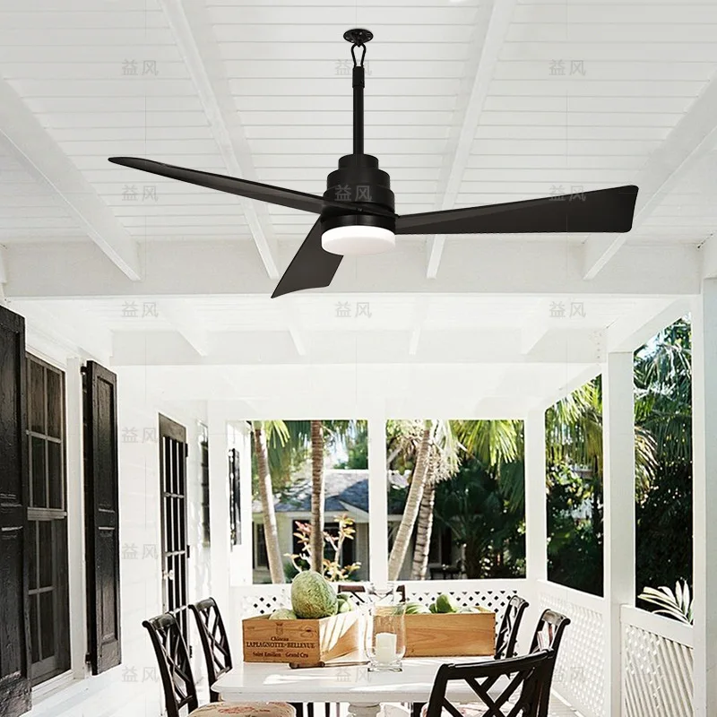 Sunscreen ceiling fan light cross-border exit simple fan light gazebo sun room electric fan with light