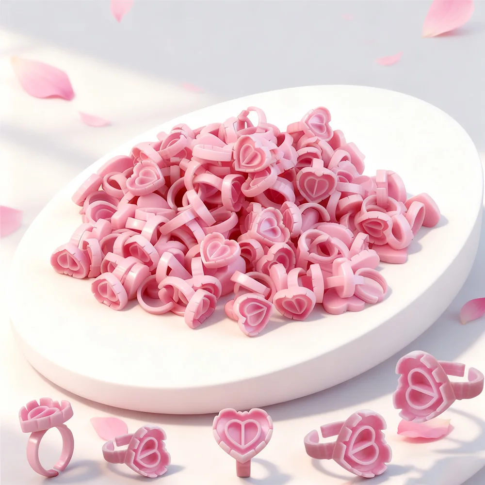 100 قطعة Microblading رمش تمديد الغراء الدائري الكؤوس على شكل قلب الوشم الصباغ الدائري كوب ل رمش ماكياج الوشم لوازم #1