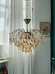 Living room Pendant Lamps Vintage Crystal Chandelier Lighting Modern Luxury Nordic Ceiling Light Pendant Lights for Dining room