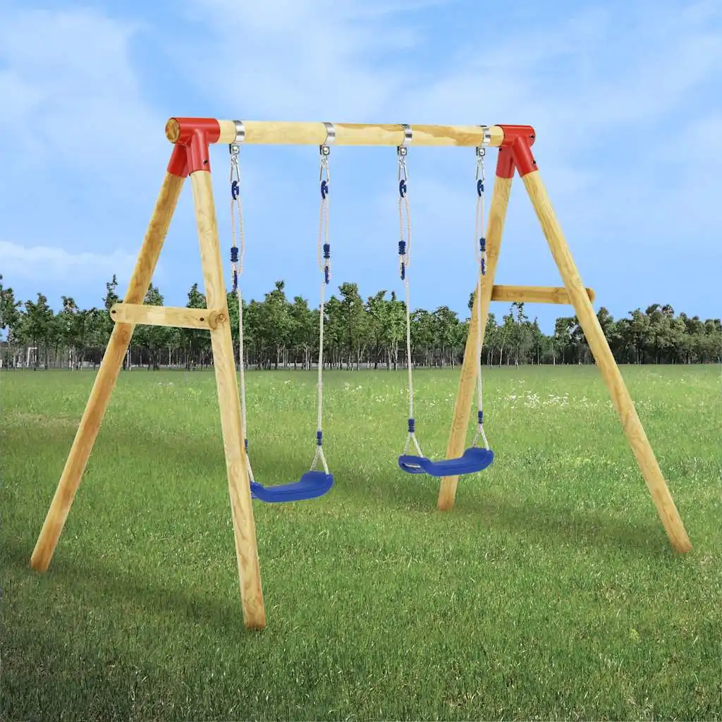 Schaukelset 230x130x166 cm, Kiefernholz, mehrfarbig, Garten-Schaukelset für den Außenbereich mit Schaukel
