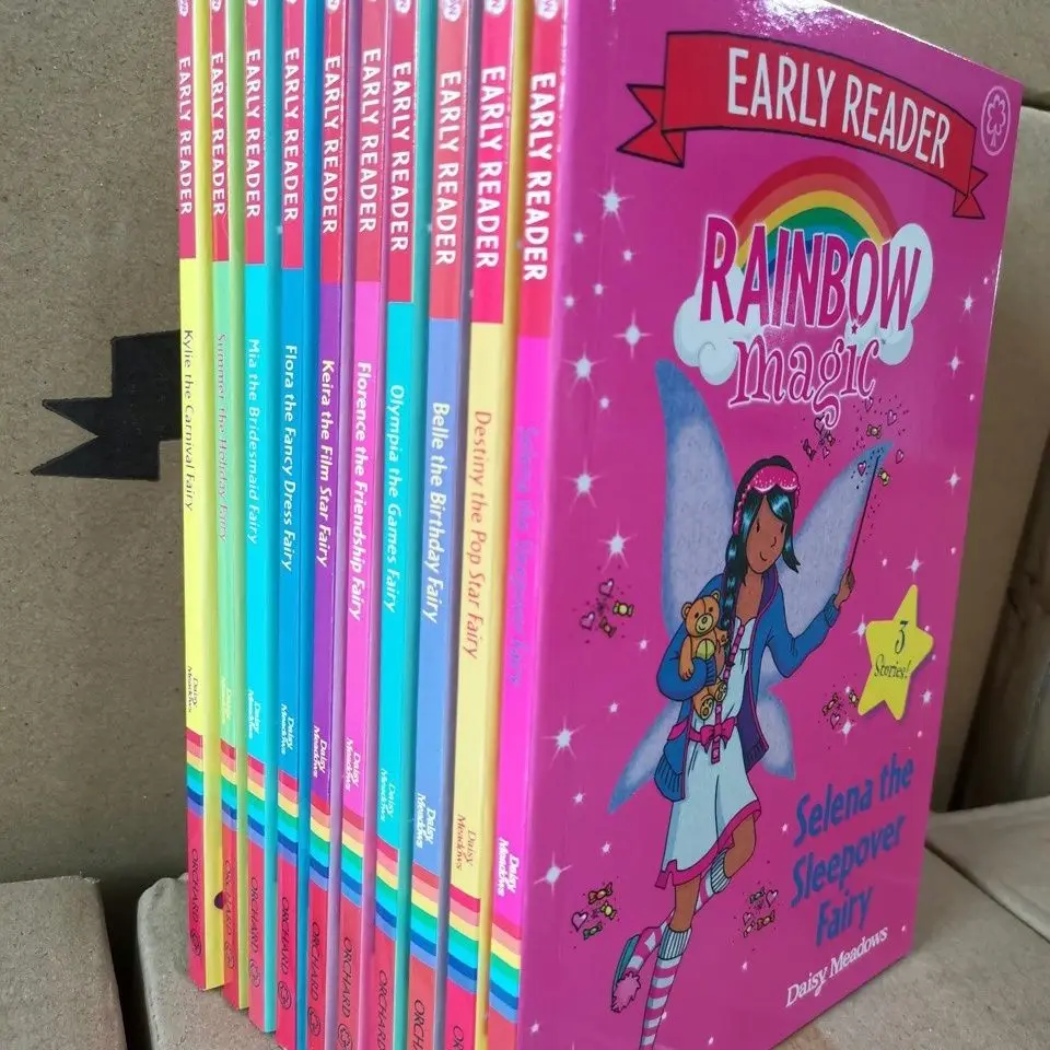 Lector temprano Rainbow Magic Rainbow Fairy Lector graduado Etapa 2 a todo color 10 libros Libros en inglés