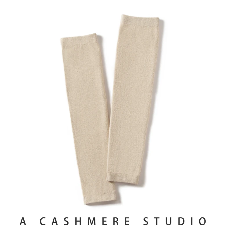 New 100% Cashmere Knitted Women Solid Leg Warmers Warm Knee High Socks Winter Leg Warmer Socks Warm Boot Cuff Long Socks