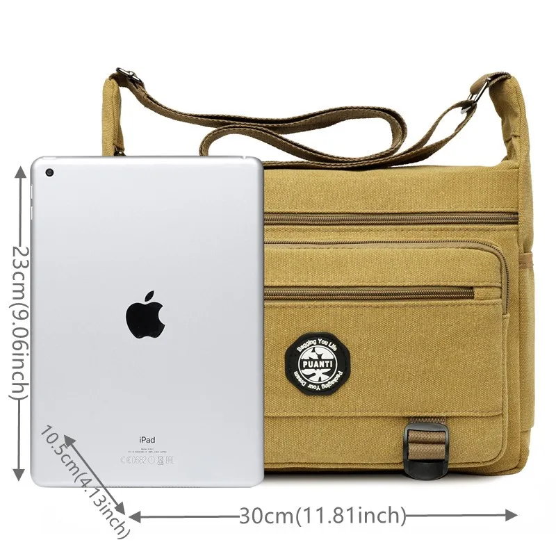 Man Canvas Shoulder Bag Messenger Bag Shopping Handbag Male Travel Casual Crossbody Bags Shopping Men Tote