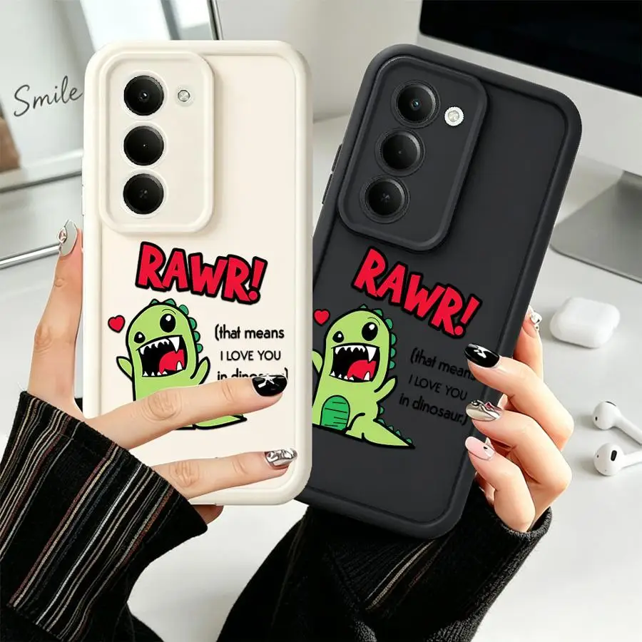 Light Green Dinosaur Heart Phone Cover Case for Samsung Galaxy A15 A16 A53 A54 A51 A73 A35 A36 A71 A72 A56 A23 A12 A13 A34 A26