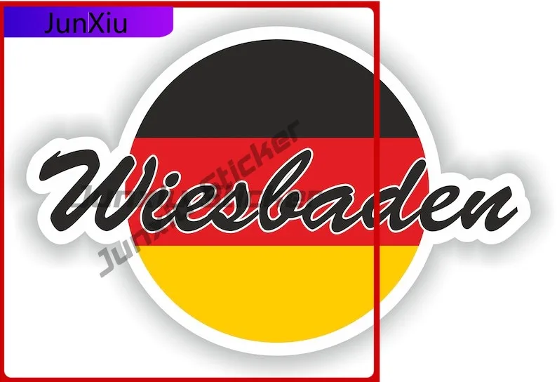 

Wiesbaden Germany Cute Car Fade Resistant Decal Decoration Funny Proof Cool Weatherproof Refit Fade Door Travel Stickers Emblem