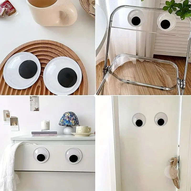 1Pair Self Adhesive Cute Huge Googly Eyes Fridge Wall Sticker Funny Large Black Plastic Eyes Sticker Diy Scrapbook Dolls Eyeball
