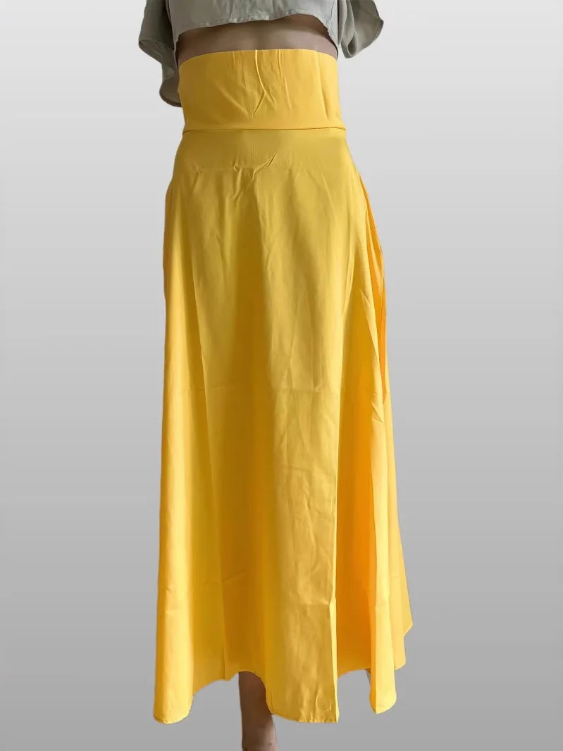 Bodenlanger, lockerer Damenrock, Farbe, schlankmachend, Hüftbedeckung, f-Länge, lässiges Sle-Polyester-Material, H-Form