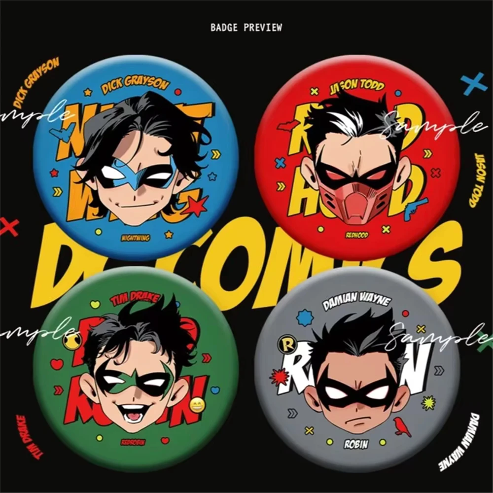 Pin de Solapa de 58 mm con Diseño de Anime Jason Todd Dick Tim Damian, Broche de Metal SPTE para Disfraces de Cosplay ﻿   Prop Gilf
