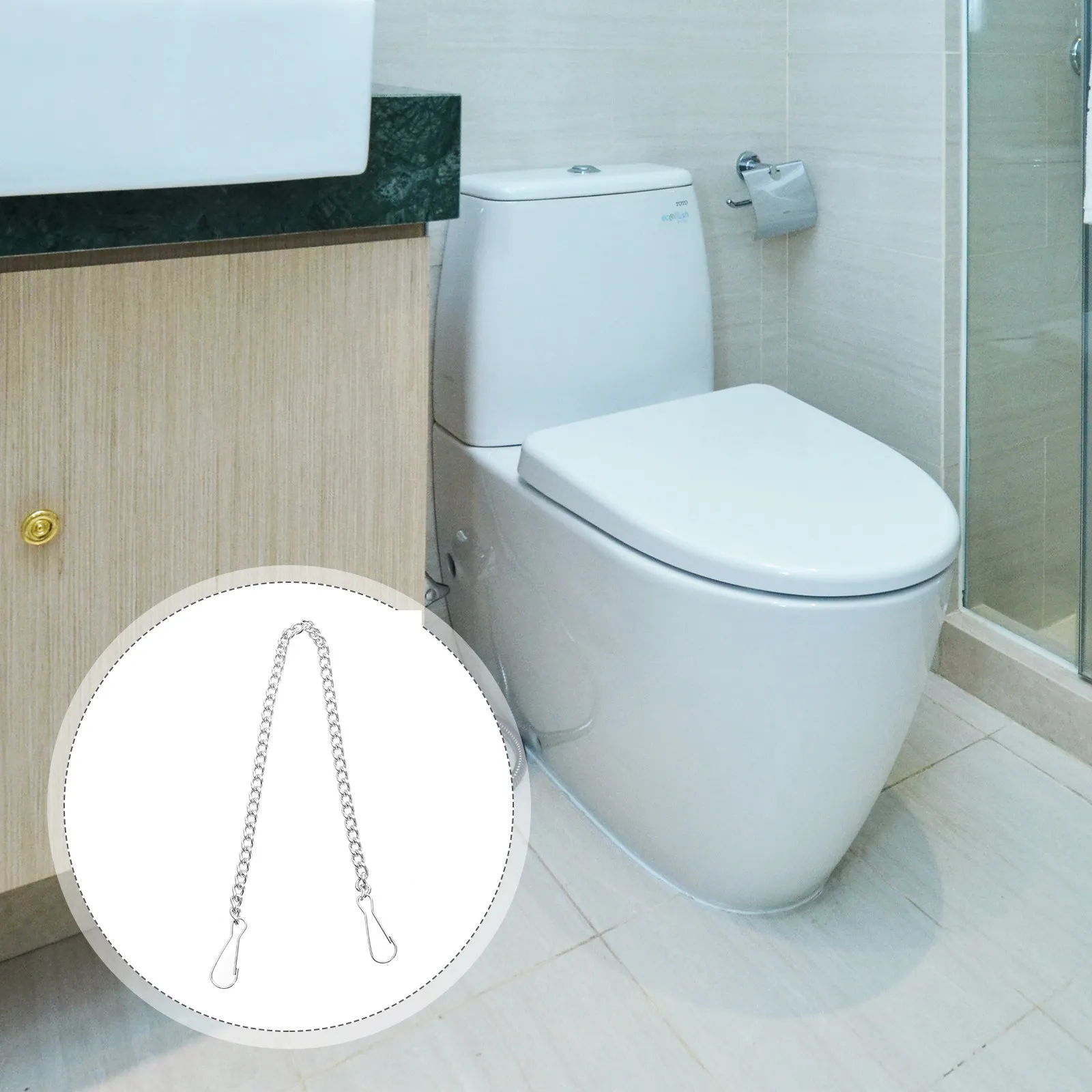 

6pcs Handle Chain Stainless Steel Universal Flapper Replacement Kit Toilet Baffle Repair Durable Lift Chain For Toilet Flushing