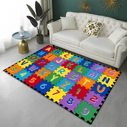 ABC Early Education Cartoon Kids Playroom Alphabet Children Crawling Area Rug,Carpet for Living Room Bedroom Sofa,Non-slip Mat