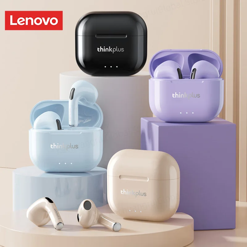 Lenovo-Écouteurs sans fil LP40 II, Bluetooth 5.3, TWS, Réduction du bruit, Contrôle tactile, Synchronisation des écouteurs, Casque sport, Original
